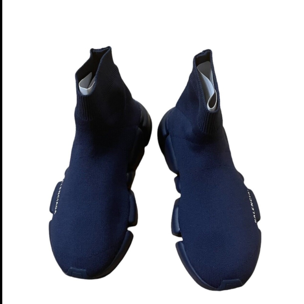 BALENCIAGA Women Speed 2.0 LT Dark Blue Sock Sneaker 8 NEW !